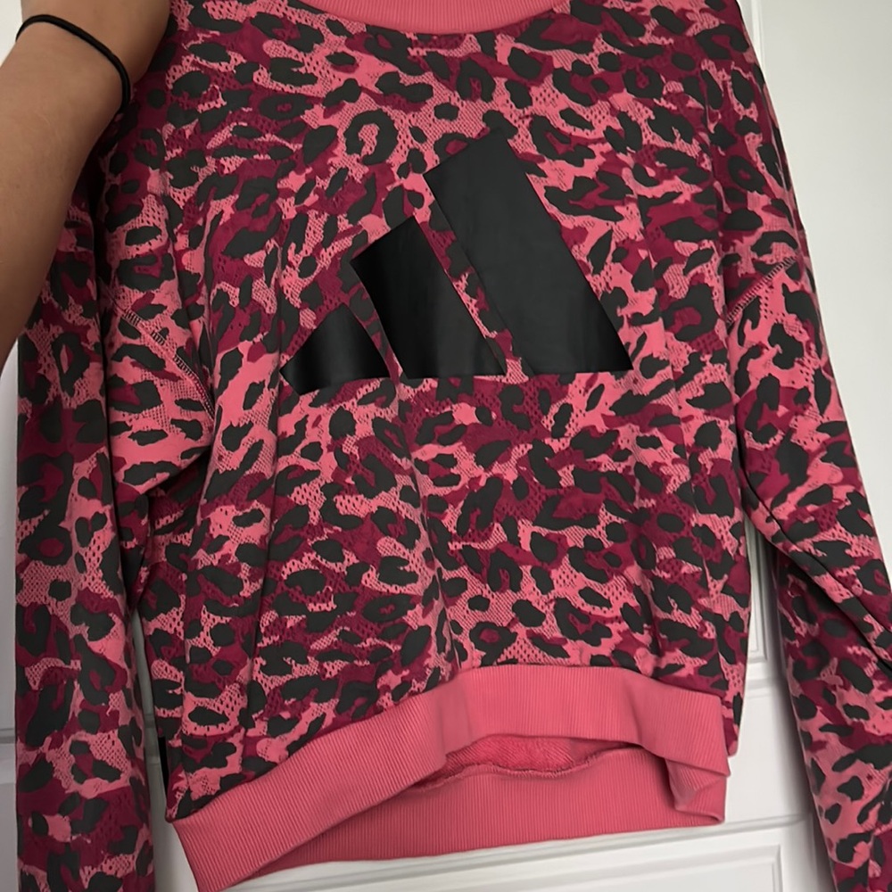 adidas cheetah print pullover